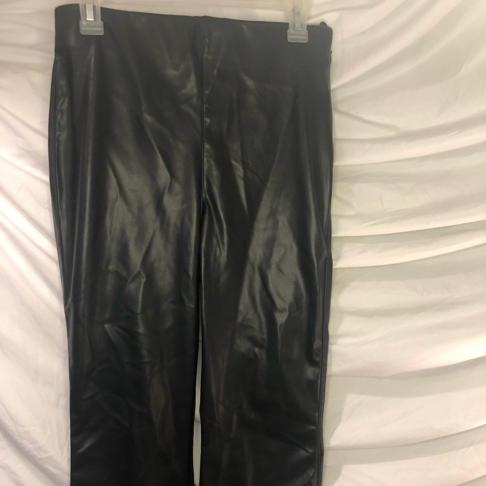 H&M Faux Leather Highwaisted Flare Pant Size 10